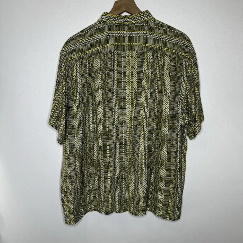 Vintage Aloha Banana Republic Hawaiian Mens Large Rayon Collar Shirt Bamboo